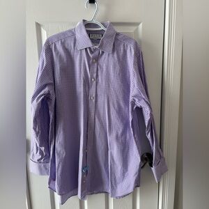 Thomas Pink Lavender Gingham Shirt
